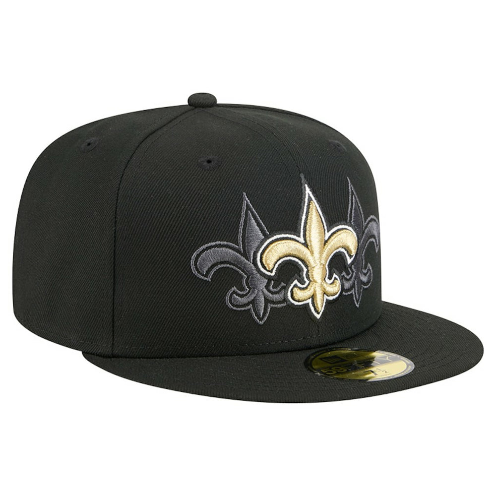 New Orleans Saints New Era Tri-Hit 59FIFTY Fitted Hat Black | NFL