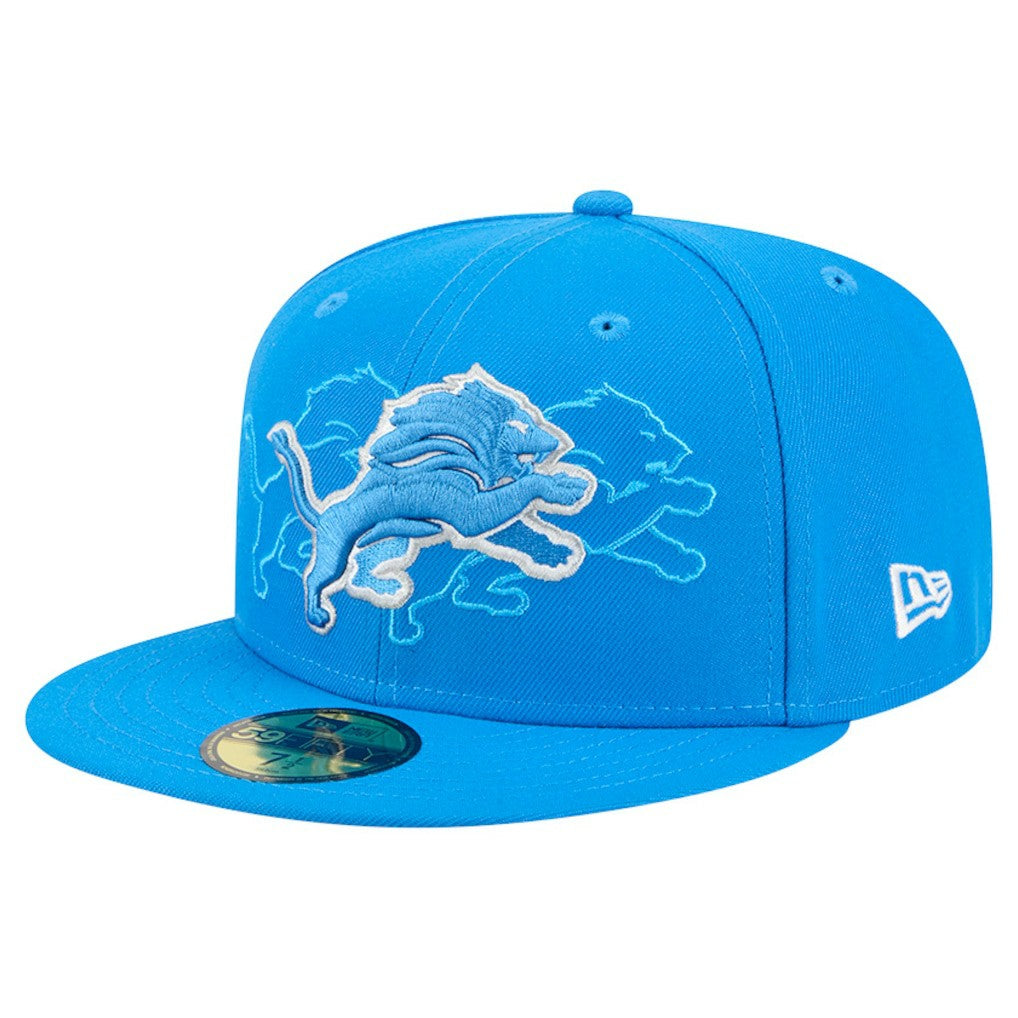 Detroit Lions New Era Tri-Hit 59FIFTY Fitted Hat Blue | NFL