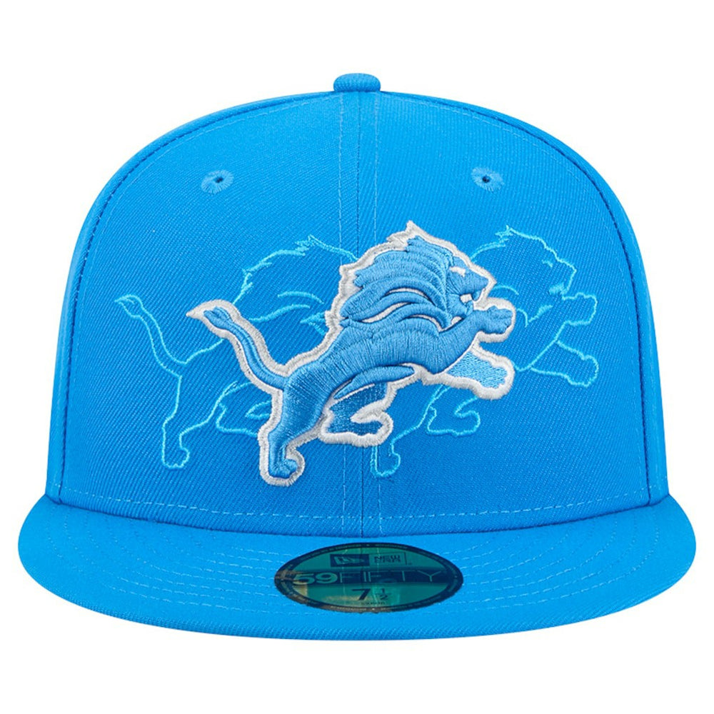 Detroit Lions New Era Tri-Hit 59FIFTY Fitted Hat Blue | NFL