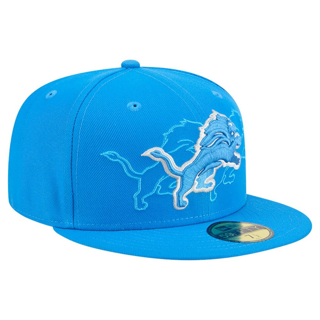 Detroit Lions New Era Tri-Hit 59FIFTY Fitted Hat Blue | NFL