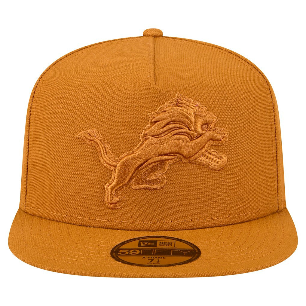 Detroit Lions New Era Color Pack A-Frame 59FIFTY Fitted Hat Brown | NFL