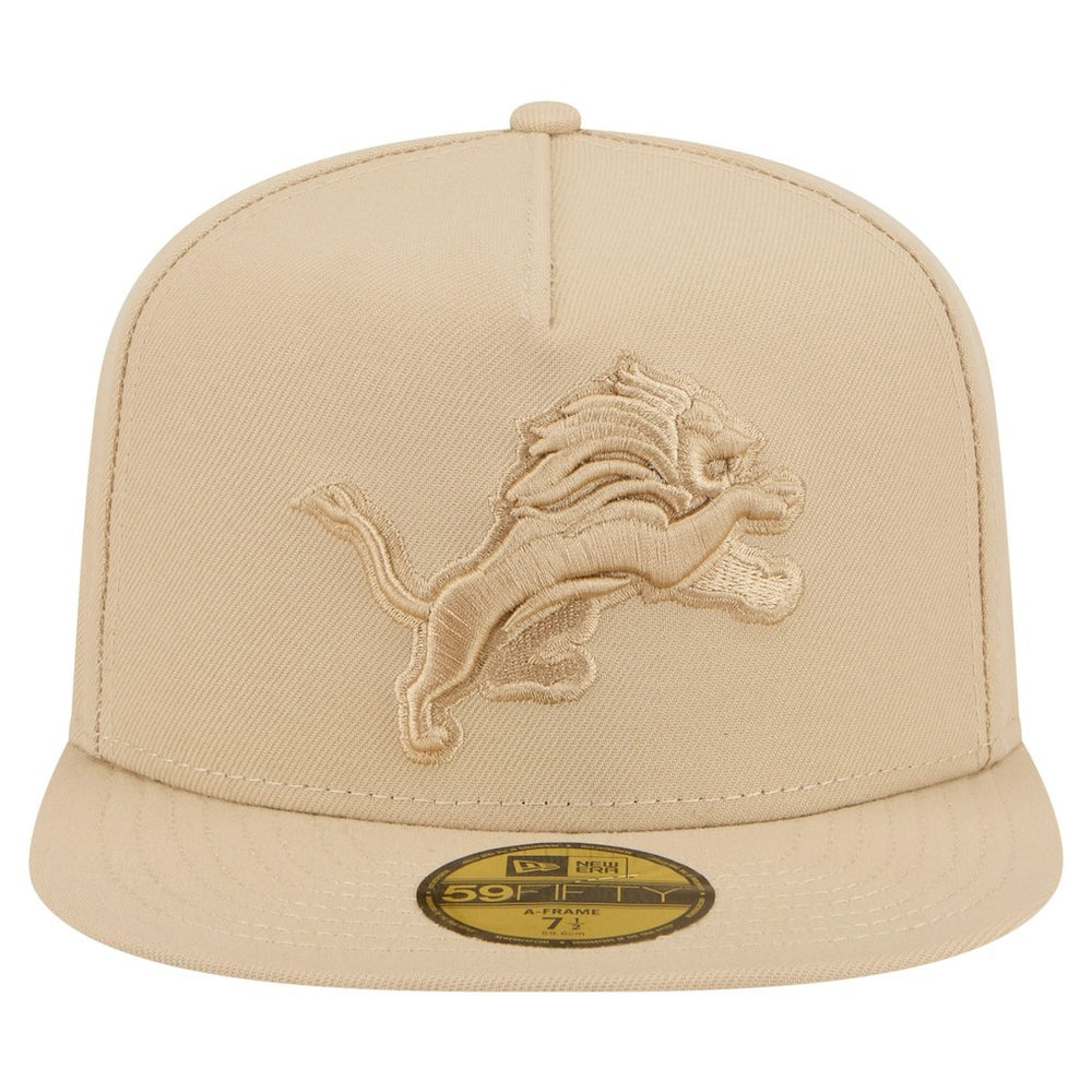 Detroit Lions New Era Color Pack A-Frame 59FIFTY Fitted Hat Light Beige | NFL