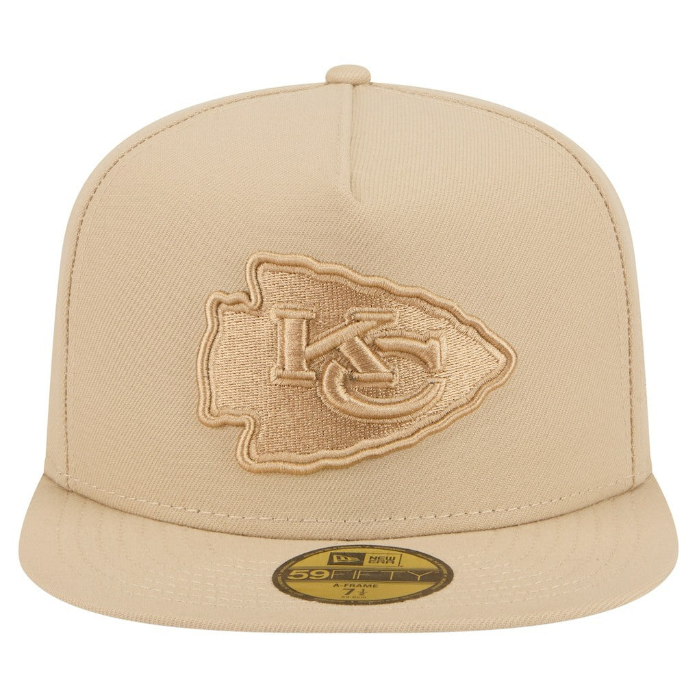 Kansas City Chiefs New Era Color Pack A-Frame 59FIFTY Fitted Hat Light Beige | NFL