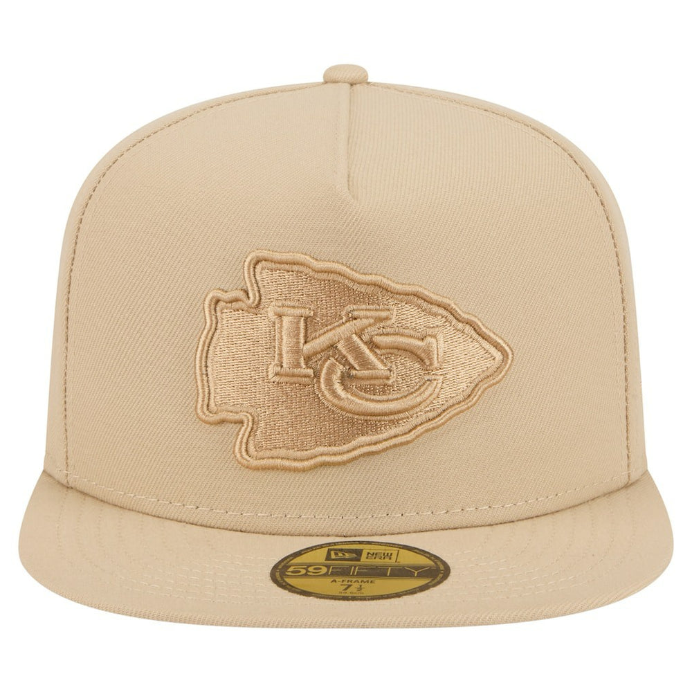 Kansas City Chiefs New Era Color Pack A-Frame 59FIFTY Fitted Hat Light Beige | NFL