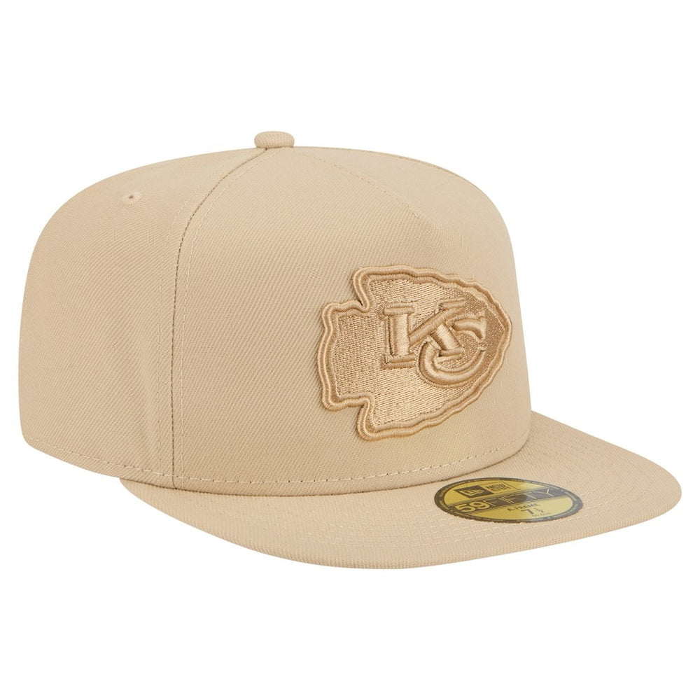 Kansas City Chiefs New Era Color Pack A-Frame 59FIFTY Fitted Hat Light Beige | NFL