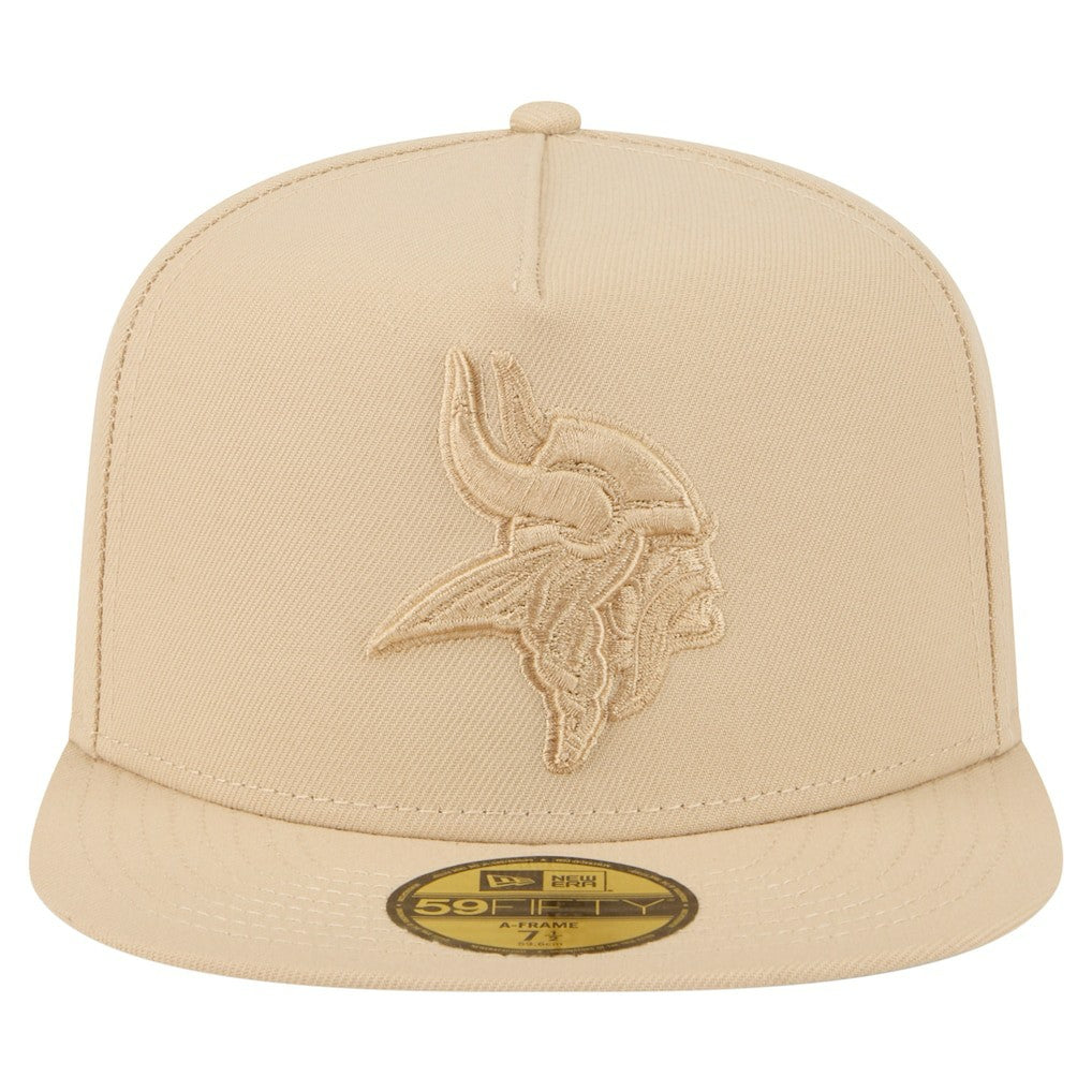 Minnesota Vikings New Era Color Pack A-Frame 59FIFTY Fitted Hat Light Beige | NFL