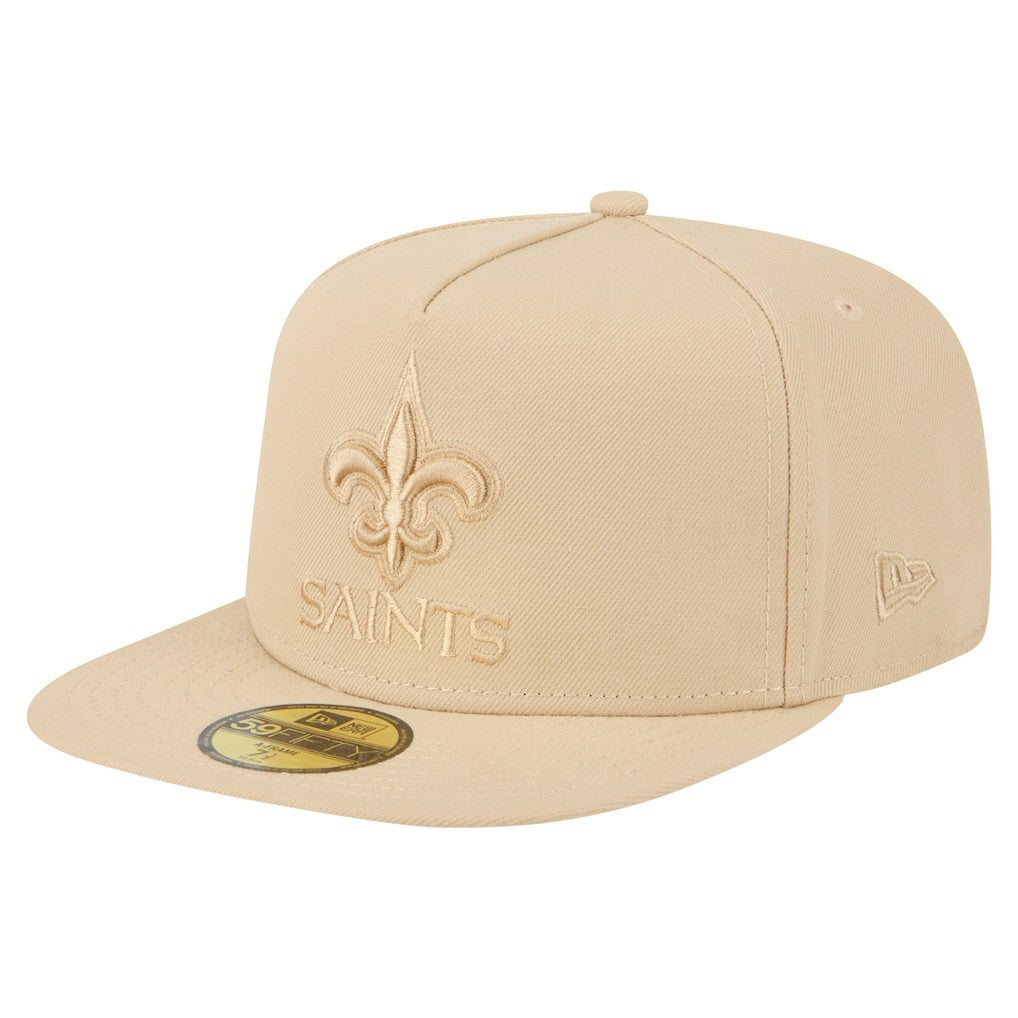 New Orleans Saints New Era Color Pack A-Frame 59FIFTY Fitted Hat Light Beige | NFL
