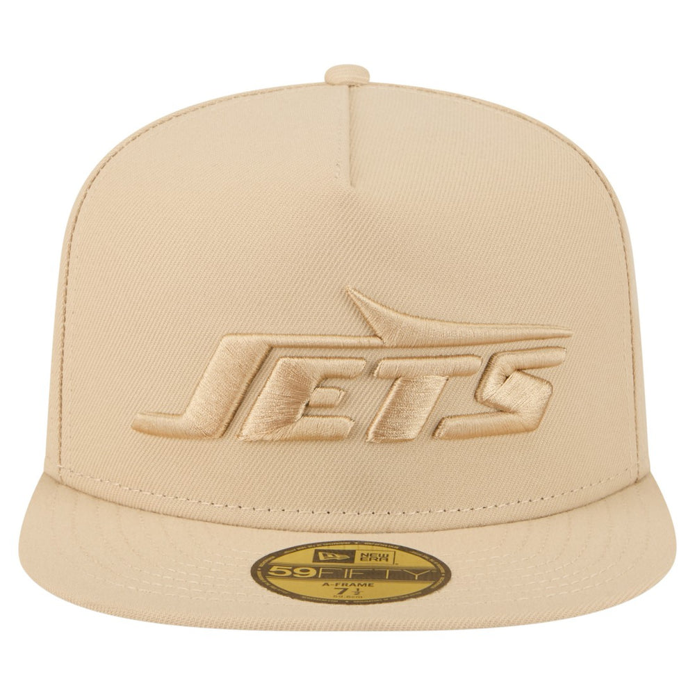 New York Jets New Era Color Pack A-Frame 59FIFTY Fitted Hat Beige | NFL