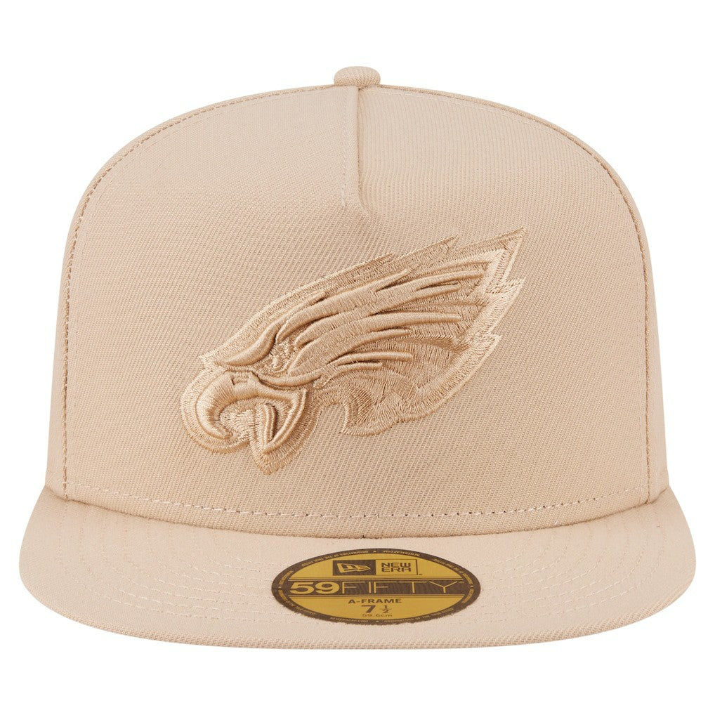 Philadelphia Eagles New Era Color Pack A-Frame 59FIFTY Fitted Hat Light Beige | NFL