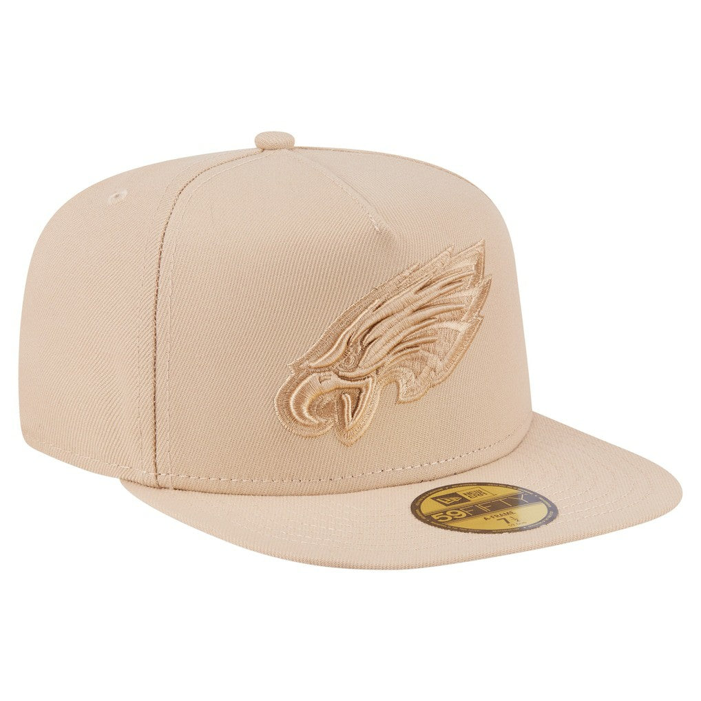 Philadelphia Eagles New Era Color Pack A-Frame 59FIFTY Fitted Hat Light Beige | NFL