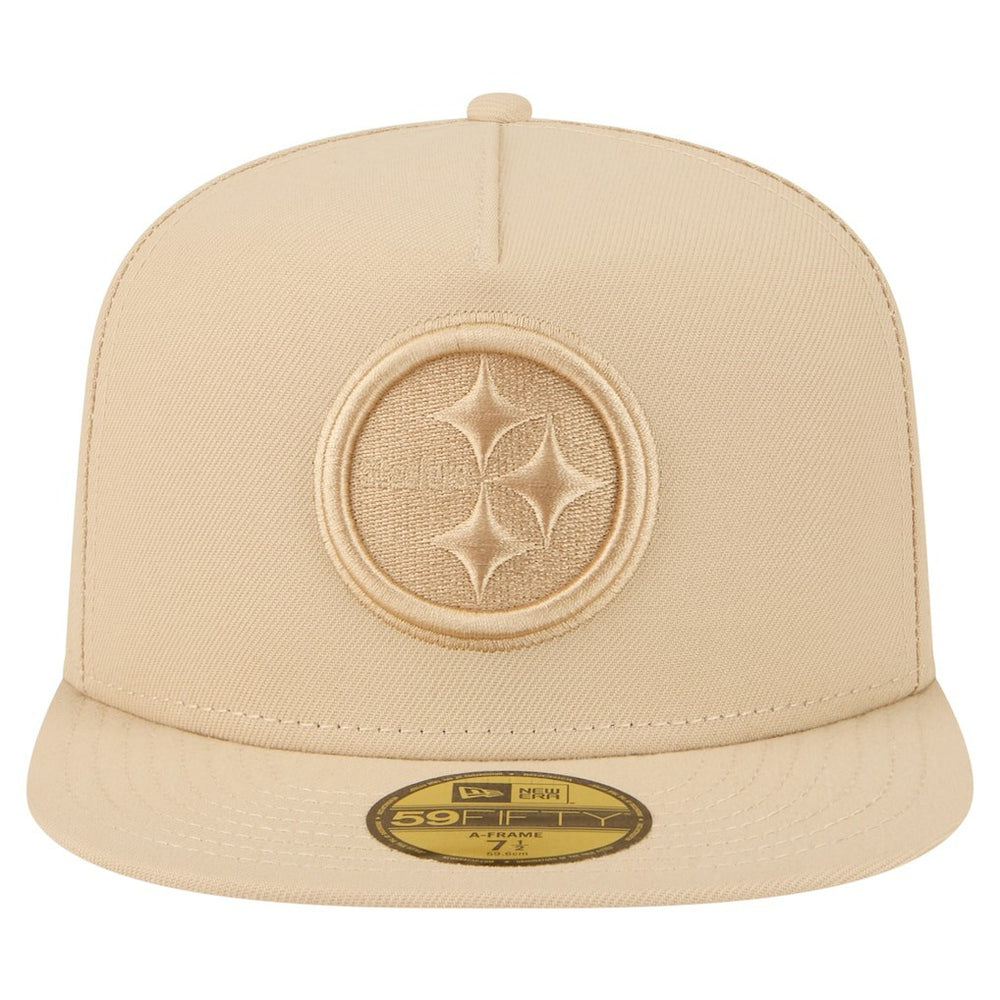 Pittsburgh Steelers New Era Color Pack A-Frame 59FIFTY Fitted Hat Beige | NFL