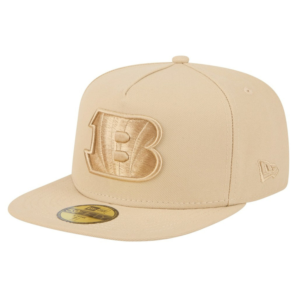 Cincinnati Bengals New Era Color Pack A-Frame 59FIFTY Fitted Hat Light Beige | NFL