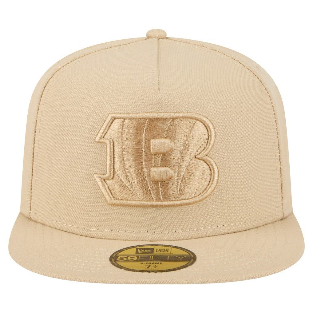 Cincinnati Bengals New Era Color Pack A-Frame 59FIFTY Fitted Hat Light Beige | NFL