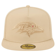 Baltimore Ravens New Era Color Pack A-Frame 59FIFTY Fitted Hat Beige | NFL