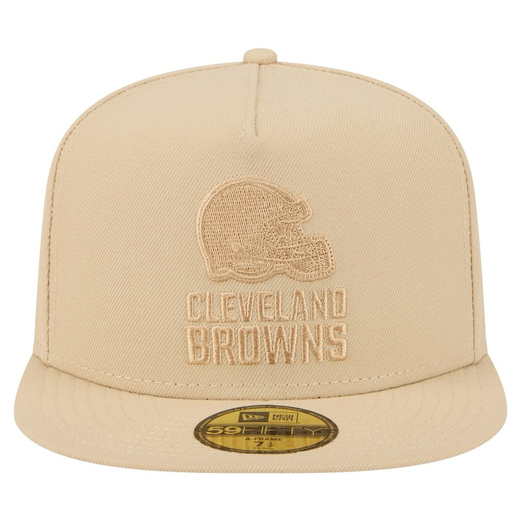 Cleveland Browns New Era Color Pack A-Frame 59FIFTY Fitted Hat Light Beige | NFL