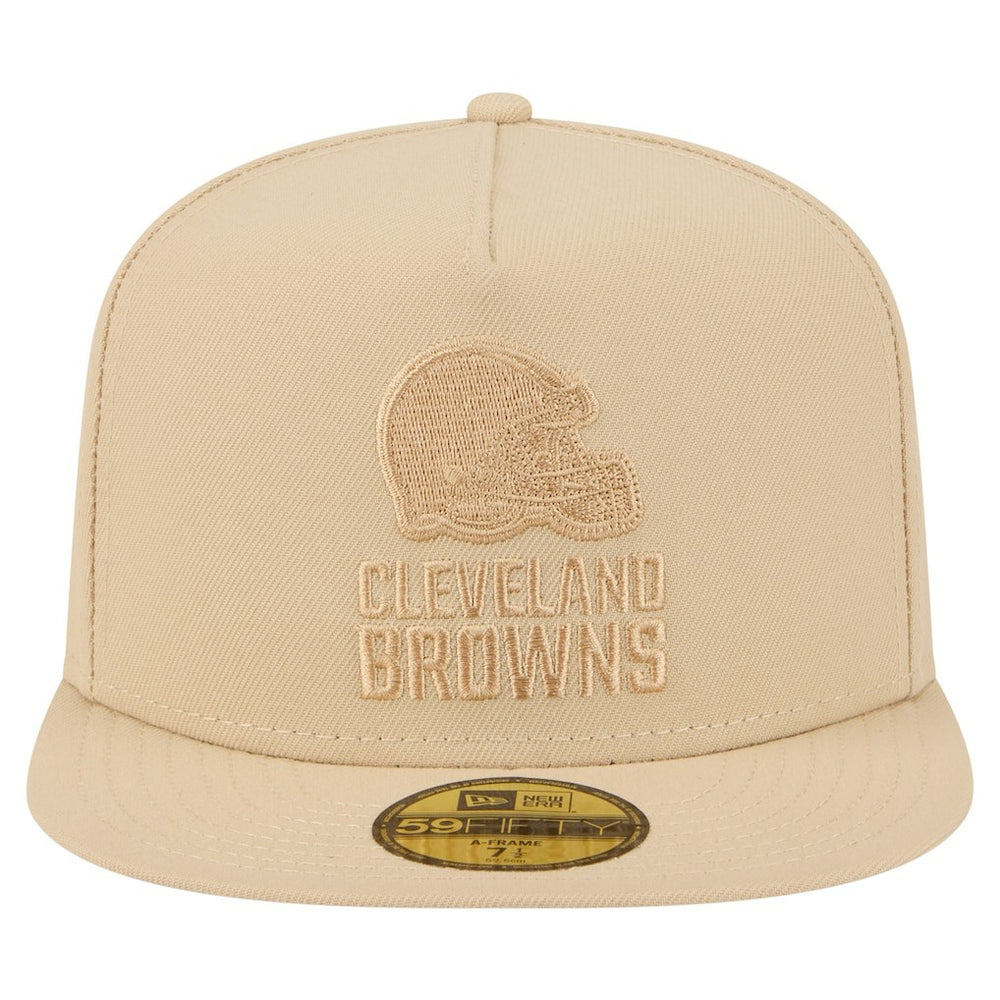 Cleveland Browns New Era Color Pack A-Frame 59FIFTY Fitted Hat Light Beige | NFL
