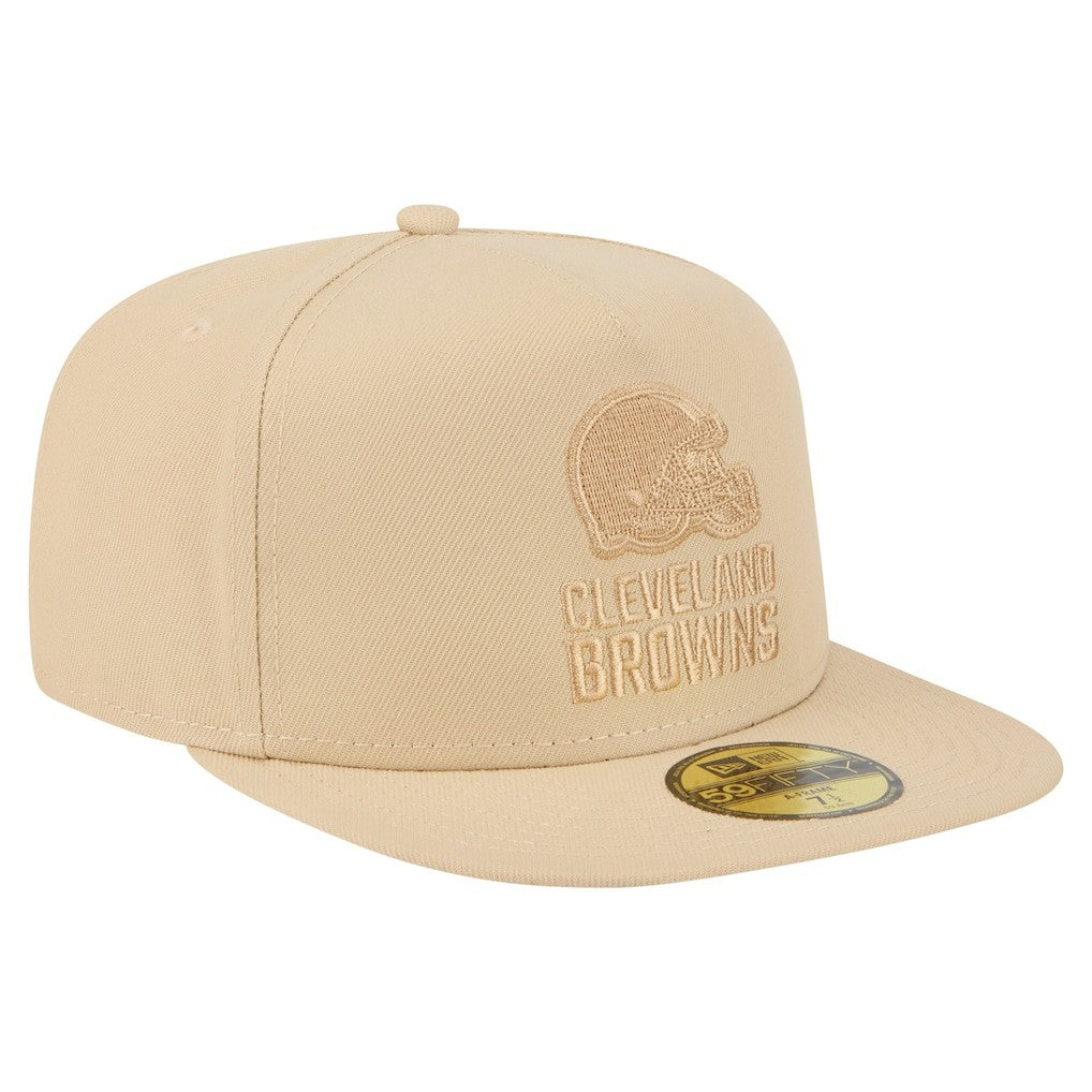Cleveland Browns New Era Color Pack A-Frame 59FIFTY Fitted Hat Light Beige | NFL