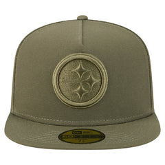 Pittsburgh Steelers New Era Color Pack A-Frame 59FIFTY Fitted Hat Olive | NFL