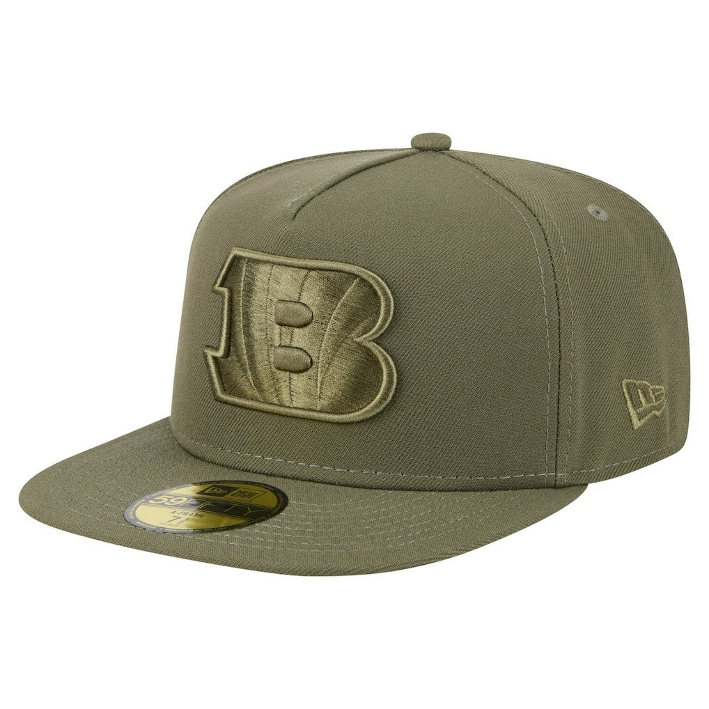 Cincinnati Bengals New Era Color Pack A-Frame 59FIFTY Fitted Hat Olive | NFL