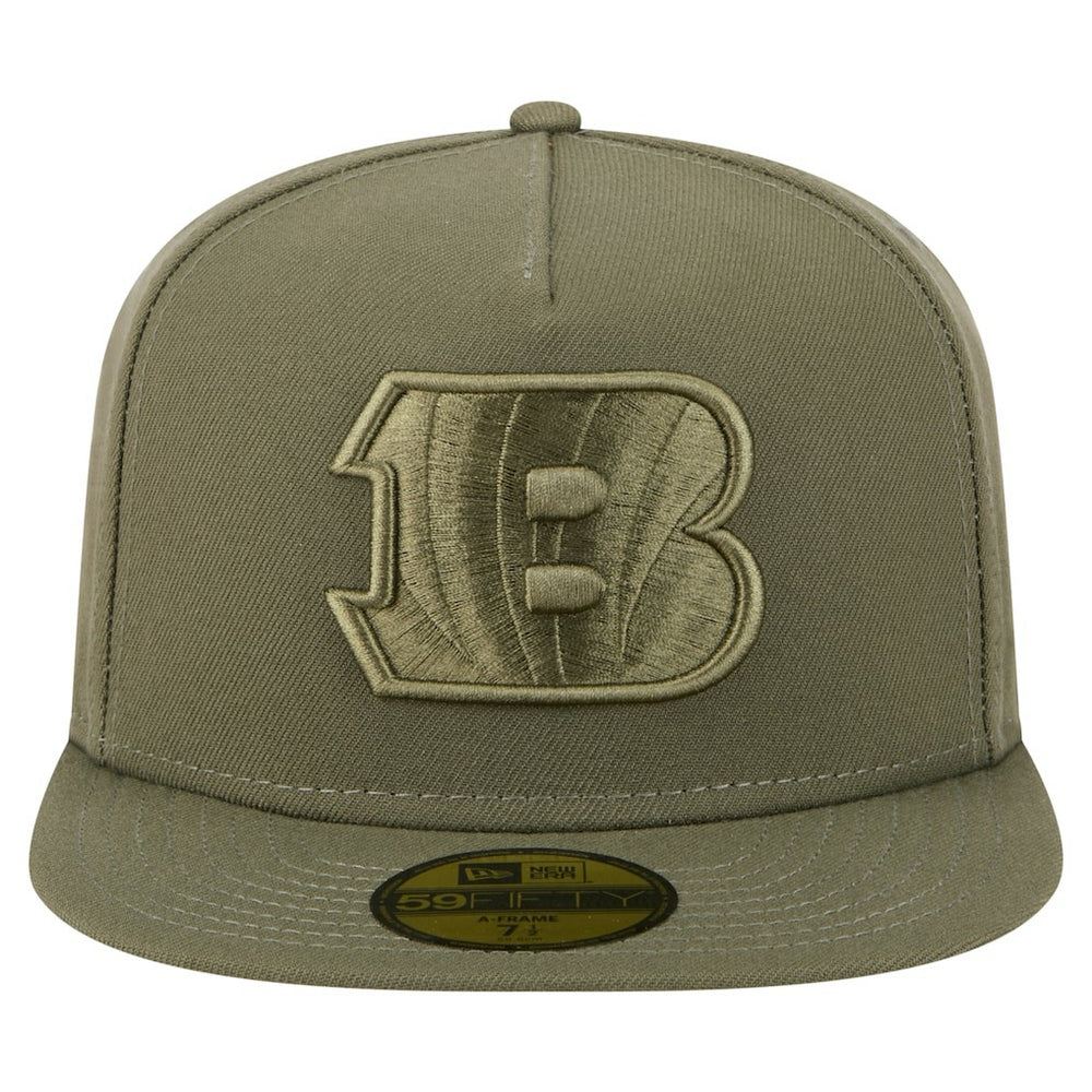 Cincinnati Bengals New Era Color Pack A-Frame 59FIFTY Fitted Hat Olive | NFL