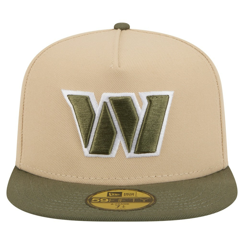 Washington Commanders New Era Color Pack A-Frame 59FIFTY Fitted Hat Beige/Olive | NFL