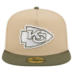 Kansas City Chiefs New Era Color Pack A-Frame 59FIFTY Fitted Hat Light Beige/Olive | NFL