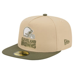 Cleveland Browns New Era Color Pack A-Frame 59FIFTY Fitted Hat Beige/Olive | NFL