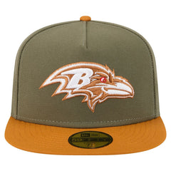 Baltimore Ravens New Era Color Pack A-Frame 59FIFTY Fitted Hat Olive/Brown | NFL