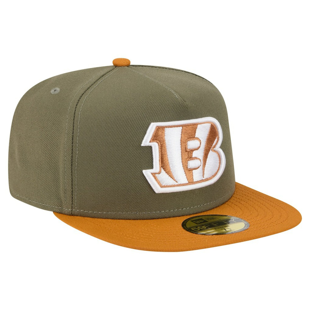 Cincinnati Bengals New Era Color Pack A-Frame 59FIFTY Fitted Hat Olive/Brown | NFL