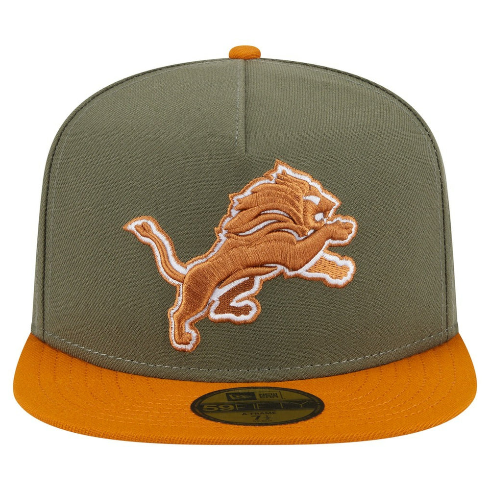 Detroit Lions New Era Color Pack A-Frame 59FIFTY Fitted Hat Olive/Brown | NFL
