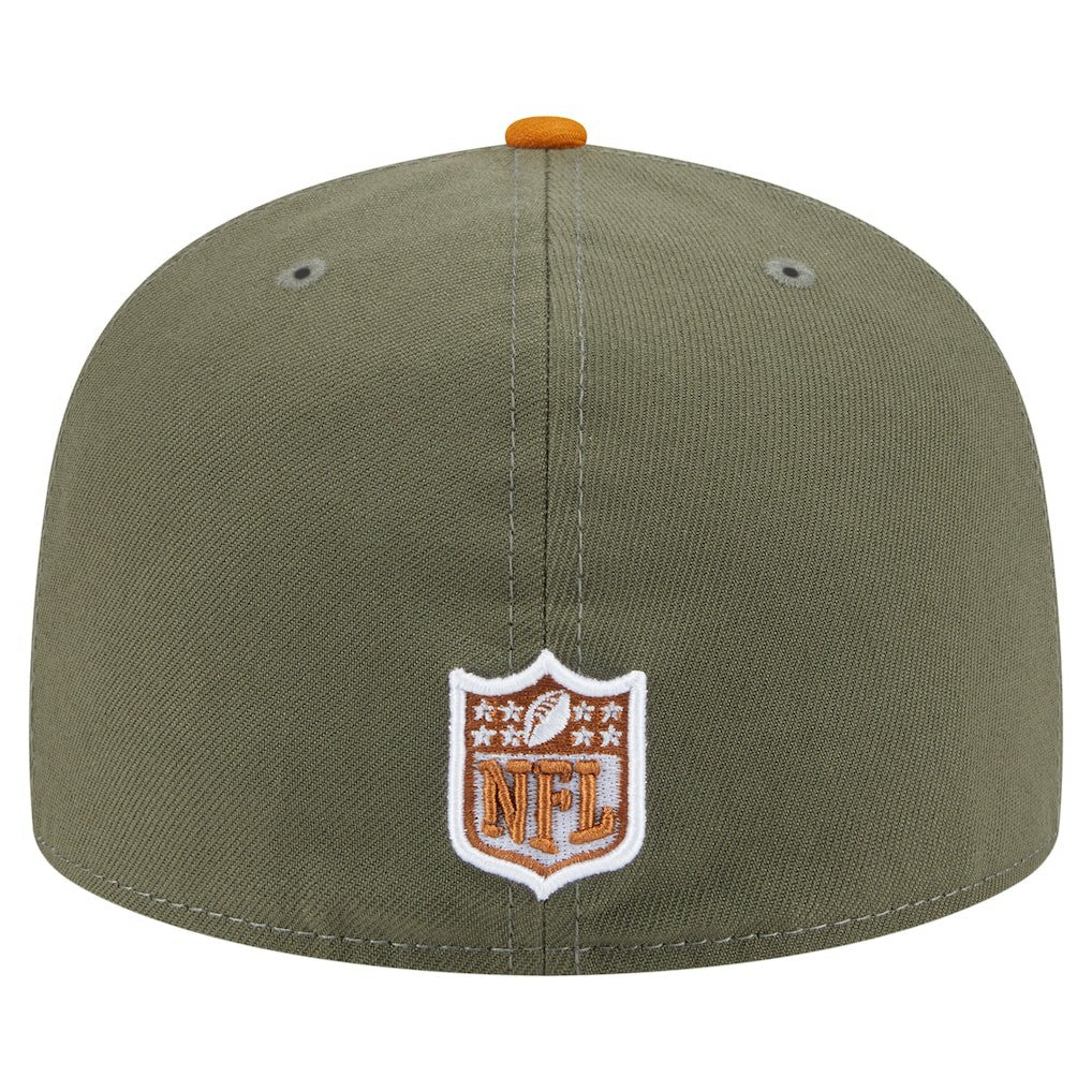 Detroit Lions New Era Color Pack A-Frame 59FIFTY Fitted Hat Olive/Brown | NFL