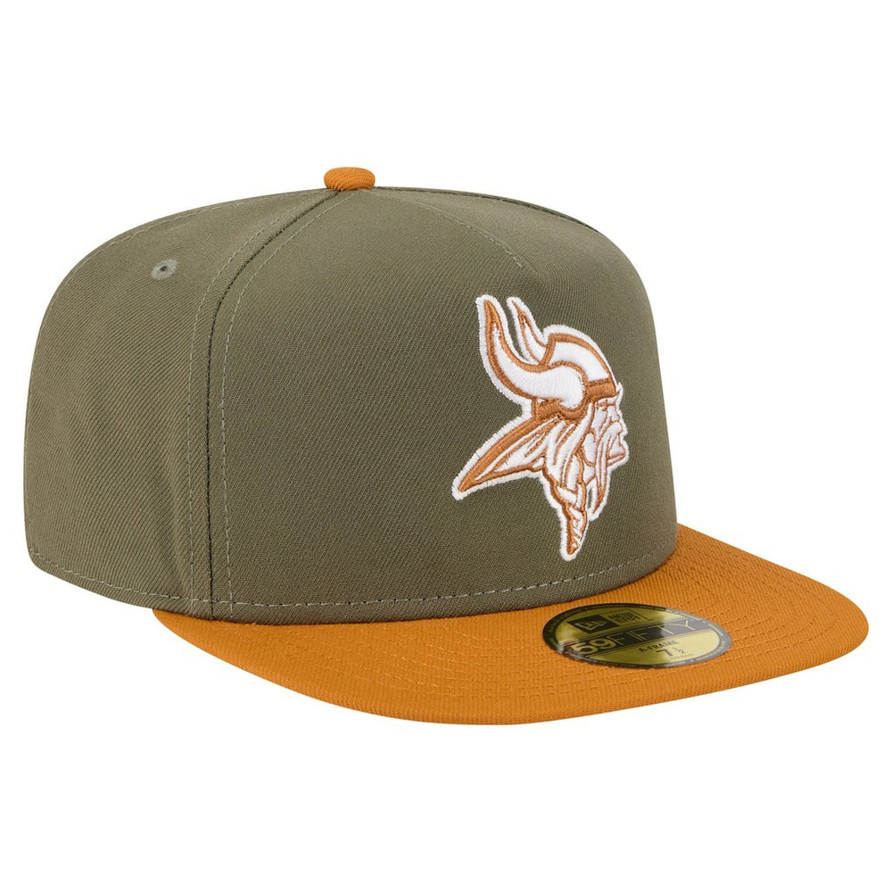 Minnesota Vikings New Era Color Pack A-Frame 59FIFTY Fitted Hat Olive/Brown | NFL