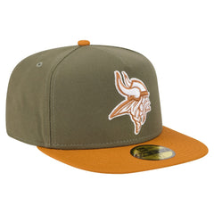 Minnesota Vikings New Era Color Pack A-Frame 59FIFTY Fitted Hat Olive/Brown | NFL