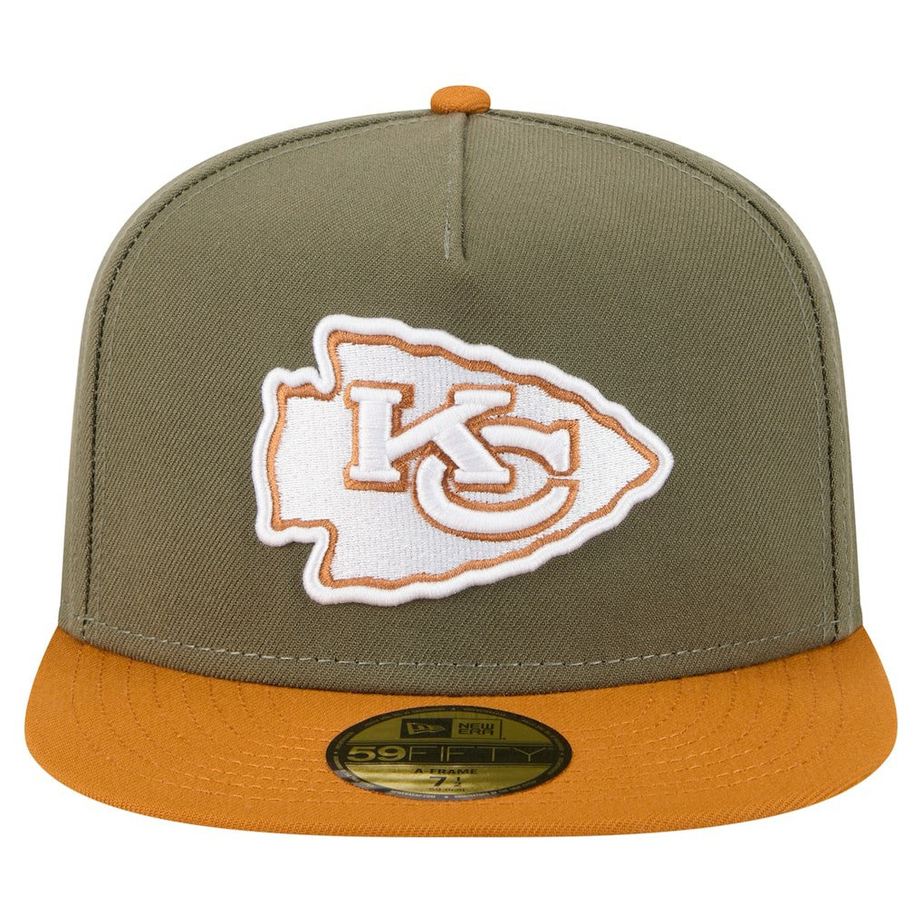 Kansas City Chiefs New Era Color Pack A-Frame 59FIFTY Fitted Hat Olive/Brown | NFL