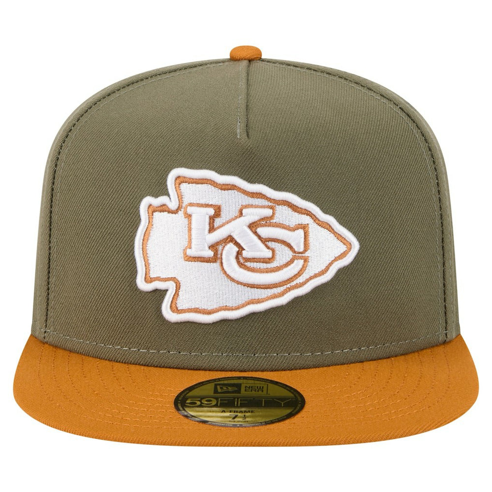Kansas City Chiefs New Era Color Pack A-Frame 59FIFTY Fitted Hat Olive/Brown | NFL