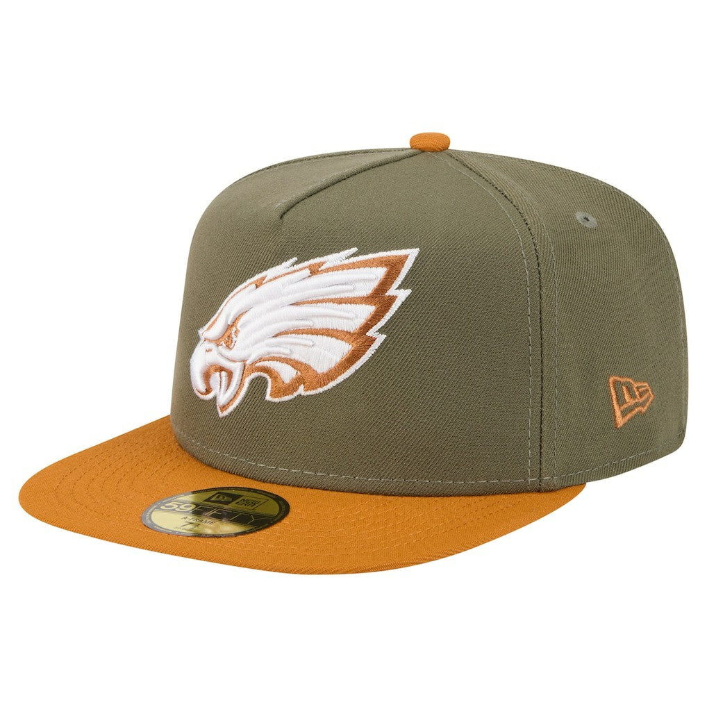Philadelphia Eagles New Era Color Pack A-Frame 59FIFTY Fitted Hat Olive/Brown | NFL