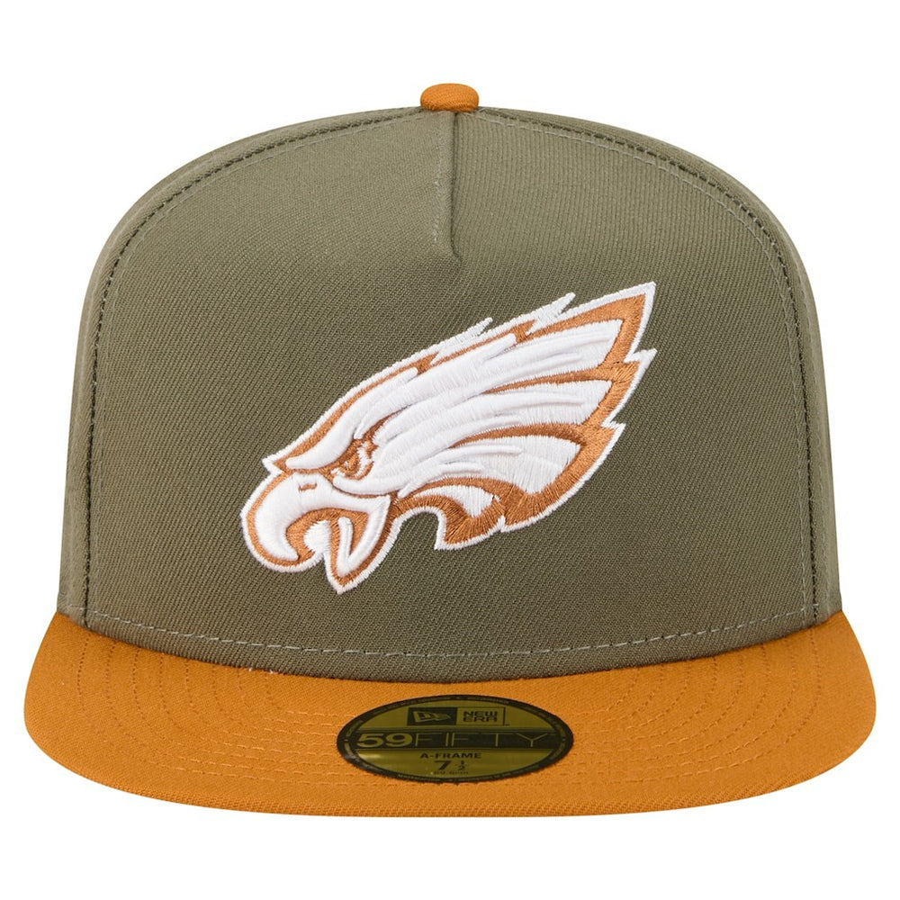 Philadelphia Eagles New Era Color Pack A-Frame 59FIFTY Fitted Hat Olive/Brown | NFL