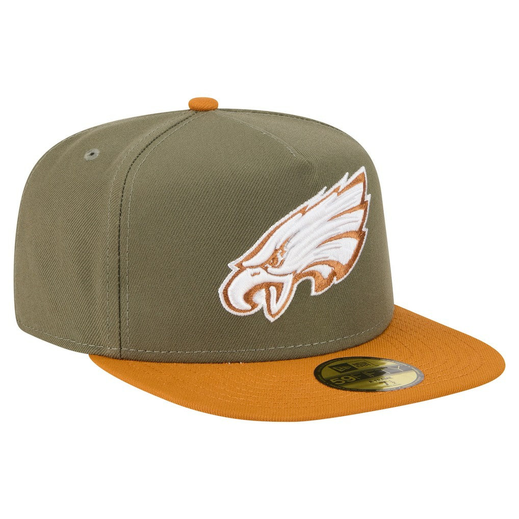 Philadelphia Eagles New Era Color Pack A-Frame 59FIFTY Fitted Hat Olive/Brown | NFL