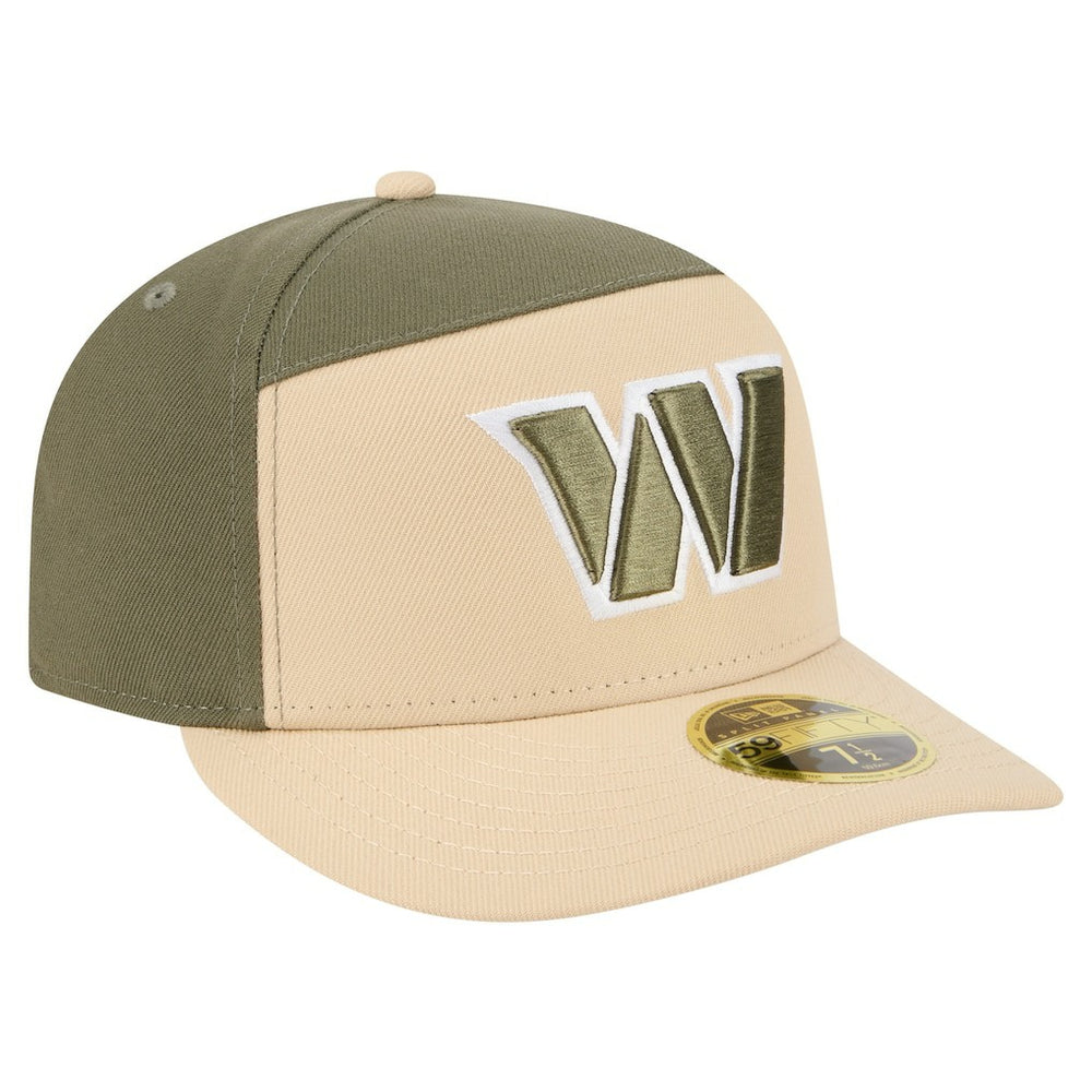 Washington Commanders New Era Two-Tone Color Pack Split Panel 59FIFTY Fitted Hat Light Beige/Olive | NFL