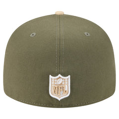 Washington Commanders New Era Two-Tone Color Pack Split Panel 59FIFTY Fitted Hat Light Beige/Olive | NFL