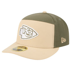 Kansas City Chiefs New Era Two-Tone Color Pack Split Panel 59FIFTY Fitted Hat Light Beige/Olive | NFL