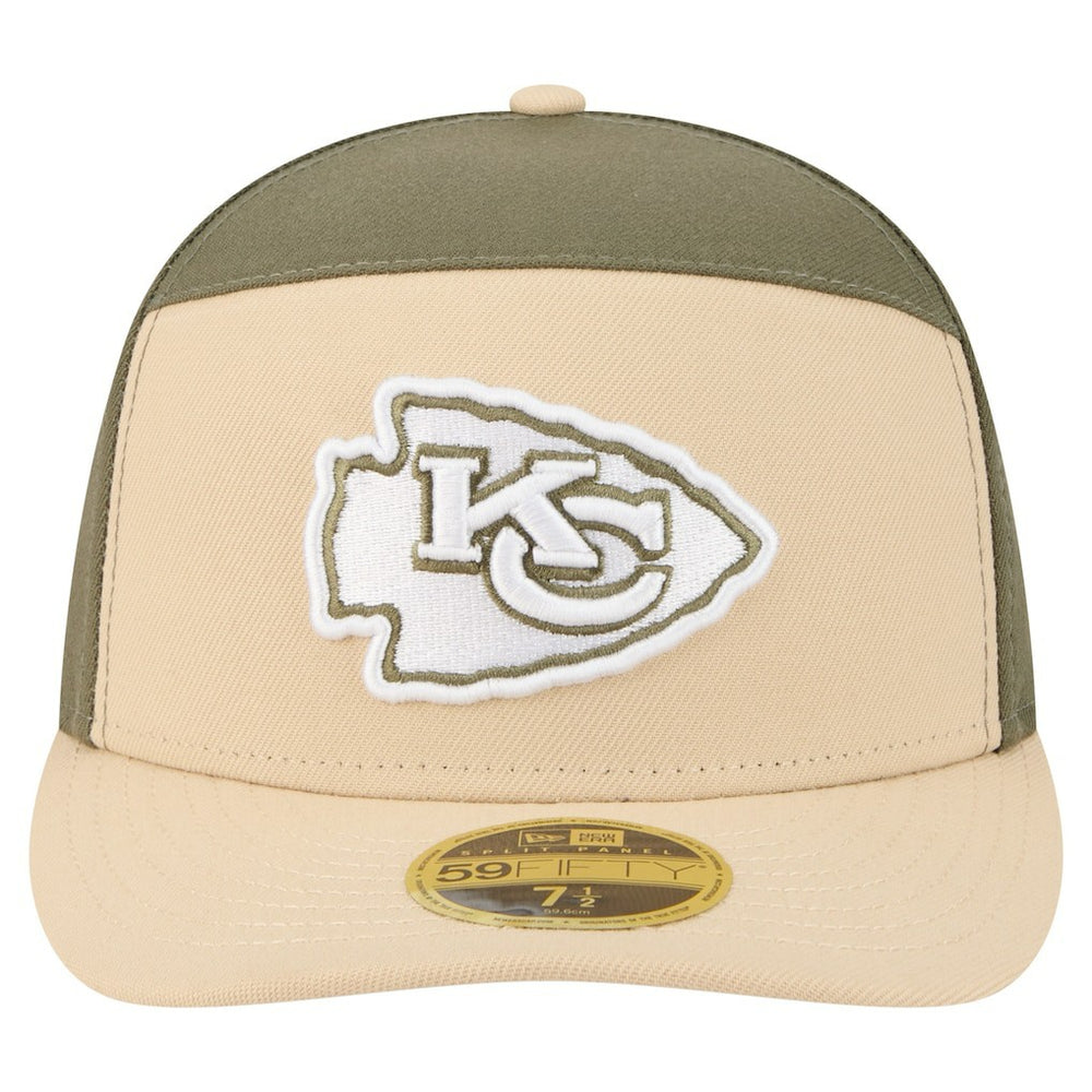 Kansas City Chiefs New Era Two-Tone Color Pack Split Panel 59FIFTY Fitted Hat Light Beige/Olive | NFL
