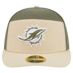 Miami Dolphins New Era Two-Tone Color Pack Split Panel 59FIFTY Fitted Hat Light Beige/Olive | NFL