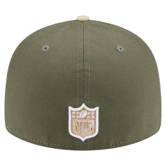 Minnesota Vikings New Era Two-Tone Color Pack Split Panel 59FIFTY Fitted Hat Light Beige/Olive | NFL