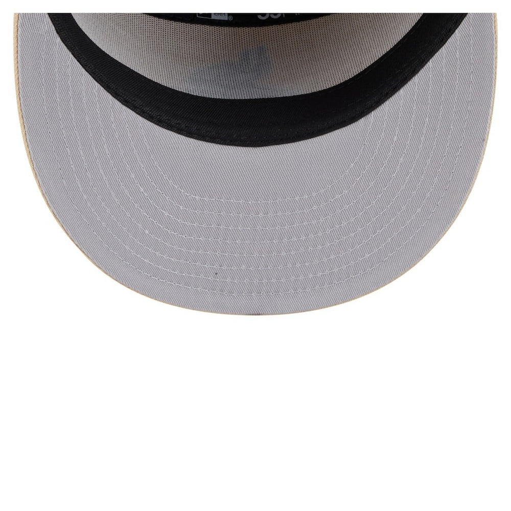 Minnesota Vikings New Era Two-Tone Color Pack Split Panel 59FIFTY Fitted Hat Light Beige/Olive | NFL