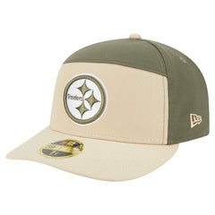 Pittsburgh Steelers New Era Two-Tone Color Pack Split Panel 59FIFTY Fitted Hat Light Beige/Olive | NFL