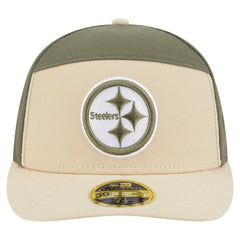 Pittsburgh Steelers New Era Two-Tone Color Pack Split Panel 59FIFTY Fitted Hat Light Beige/Olive | NFL