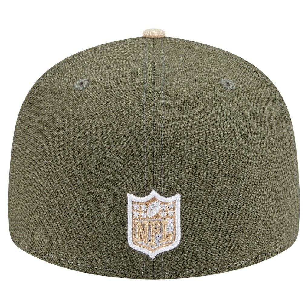 Pittsburgh Steelers New Era Two-Tone Color Pack Split Panel 59FIFTY Fitted Hat Light Beige/Olive | NFL