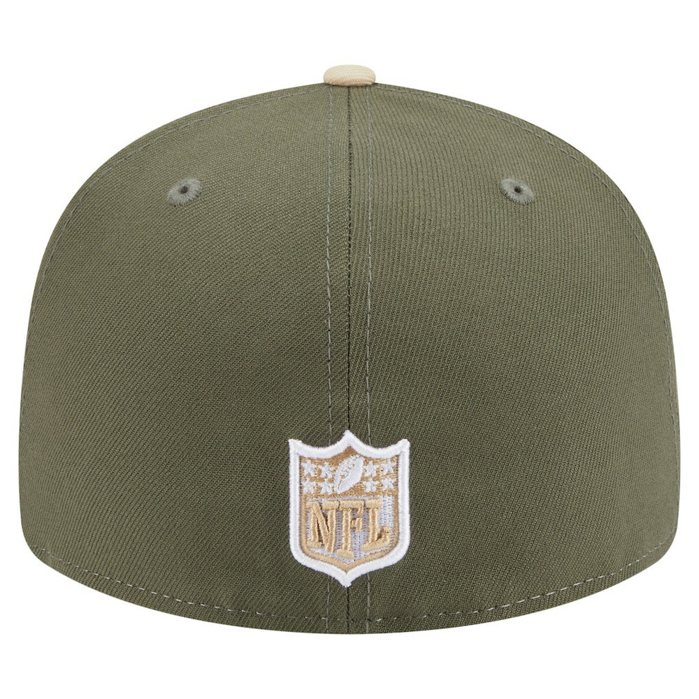 Pittsburgh Steelers New Era Two-Tone Color Pack Split Panel 59FIFTY Fitted Hat Light Beige/Olive | NFL