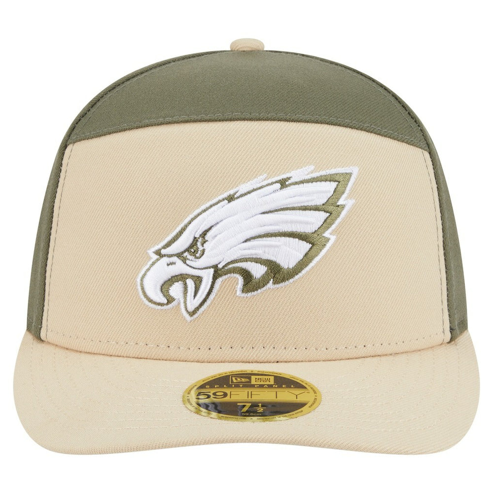 Philadelphia Eagles New Era Two-Tone Color Pack Split Panel 59FIFTY Fitted Hat Light Beige/Olive | NFL